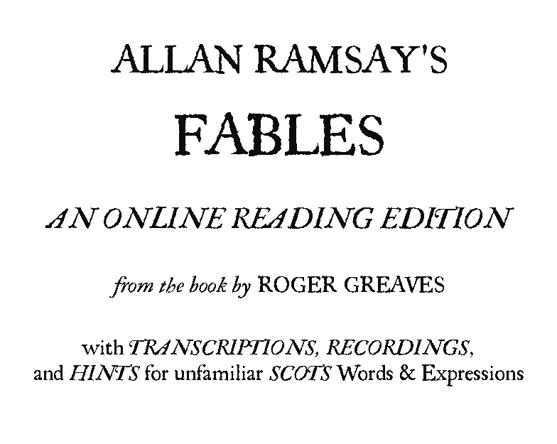 Allan Ramsay's Fables title